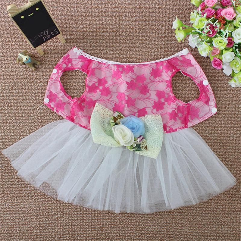 Dog Dress Princess Gauze Mesh Lace Dresses Sleeveless Dog Clothes for Small Pet Dogs