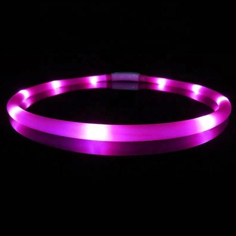 Waterproof LED USB Rechargeable Glowing Pet Silicone Dog Collar