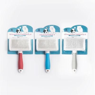 2022 New Pet Hair Remover Dog Cat Hair Brush Self Clean Automatical Pumpkin Dog Comb Pet Fur Grooming Brush