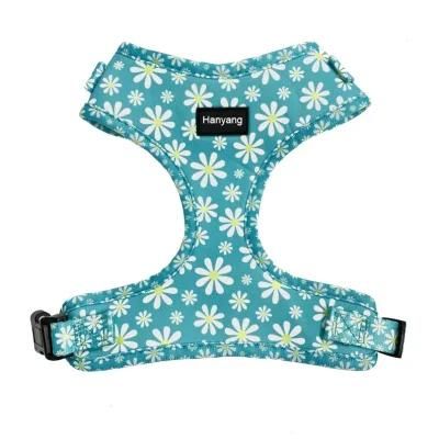 Free Samples OEM Custom Design Soft Pet Harness Fashion Sublimation Neoprene Adjustable Dog Harness