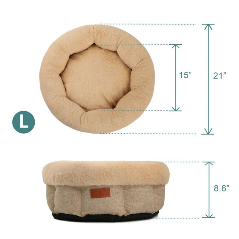 Top Shine Hot Selling Classic Fluffy Soft Pet Supplies Accessories Flannel Round Dog Kennel Removeable Puppy Bed Mat