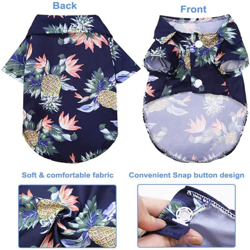 Hawaiian Pet Summer Sweatshirts for Dog and Cat Beach Print Cool Shirt