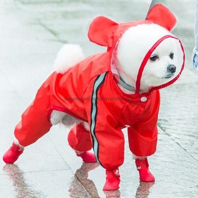 Outdoor Puppy Pet Rain Coat S-XL Hoody Waterproof Jackets PU Raincoat for Dog Cats Apparel Clothes Wholesale