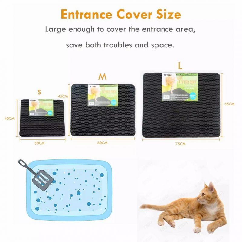Comfortable Plush 2-Layers Cleaning Premium Trapping Washable Jumbo Trapper Waterproof EVA Double-Layer Pet Cat Litter Mat