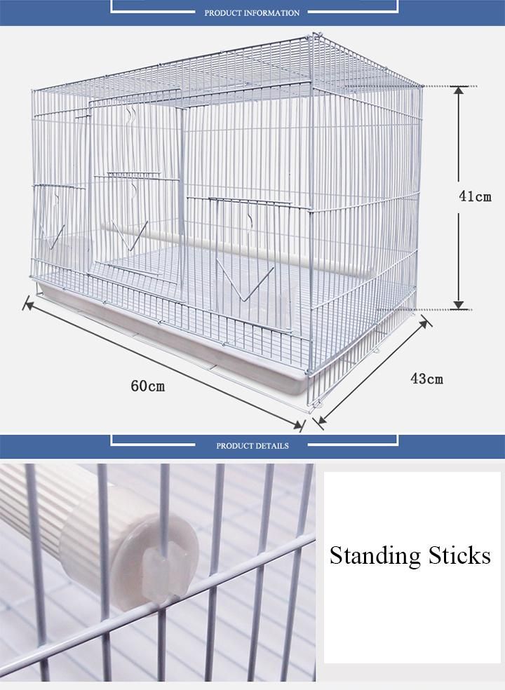 Large Wide Stainless Steel Parrot Budgie Bird Cage