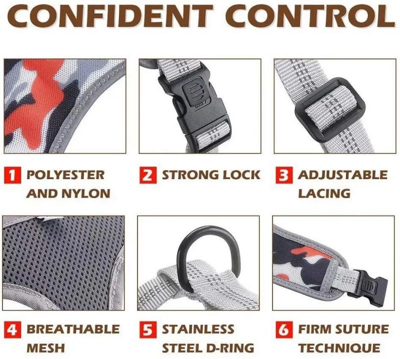 No Pull Dog Harness Anti-Escape Soft Adjustable Harness Vest-Style Safety Belt
