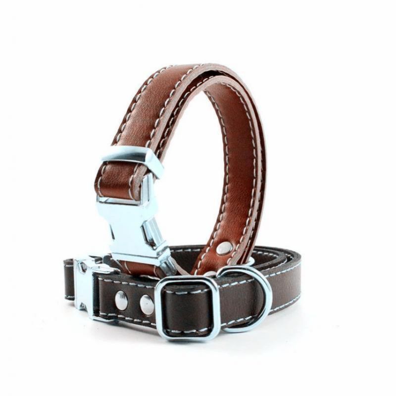 High Quality Dogs Collar Adjustable Soft Genuine Real Leather New Custom Reflective Pet Dog Collar Wholesale Pet Supplies