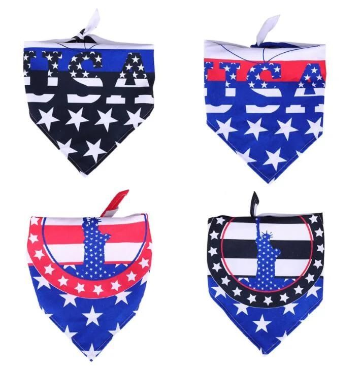 Forth of July Bandana Dog Bandana Large American Flag Dog Bibs Scarf
