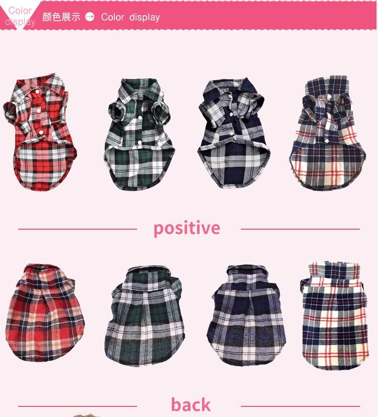 Dog Polo Shirt Available Comfortable Plaid New Arrival All Season Polyester 4 Colors OPP Bag Fashion BSCI Coats & Jackets