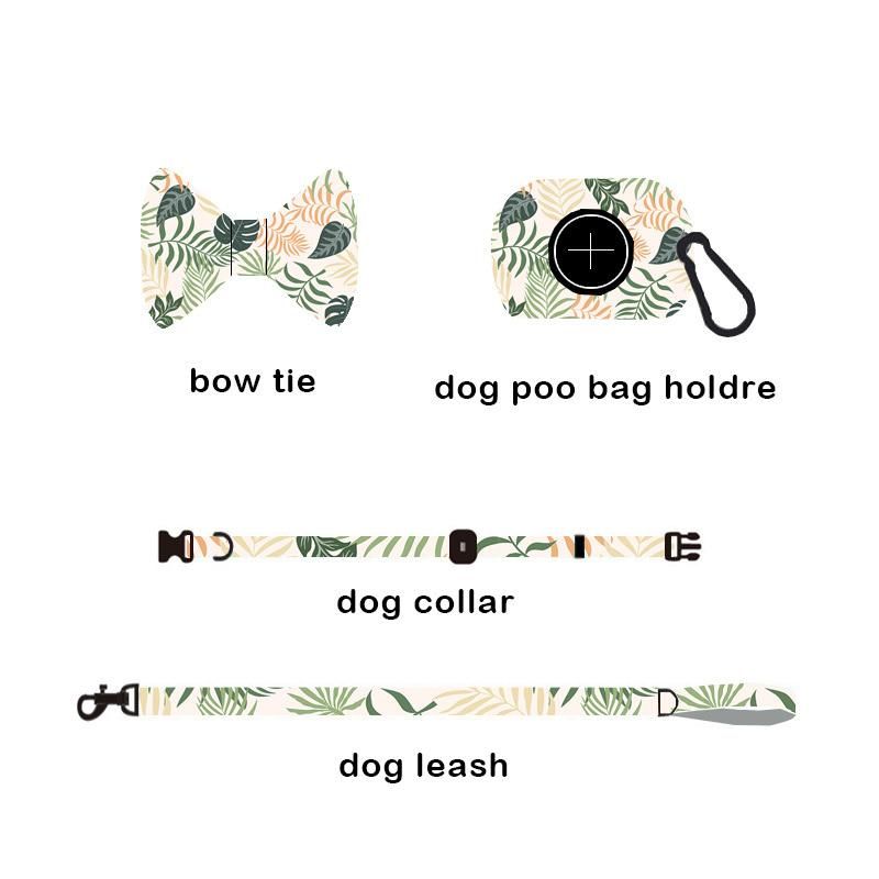 Latest Desirable Adjustable Polyester Pet Lovely Dog Harness Pet Products Bow Tie and Leash Set