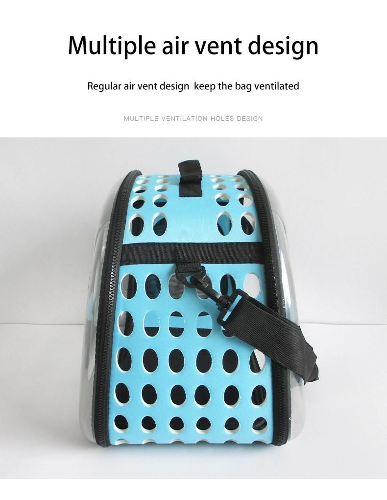 Cross-Body Foldable Pet Bag Breathable Portable Pet Dog Cat Backpack Transparent Cat Travel Bag