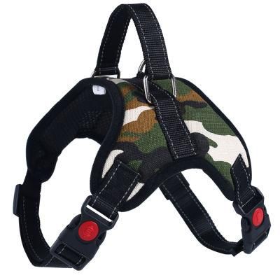 Hot Sale Custom Pattern Dog Harness Oxford Fabric Heavy Duty Bulldog Pet Training Harness Soft Nylon