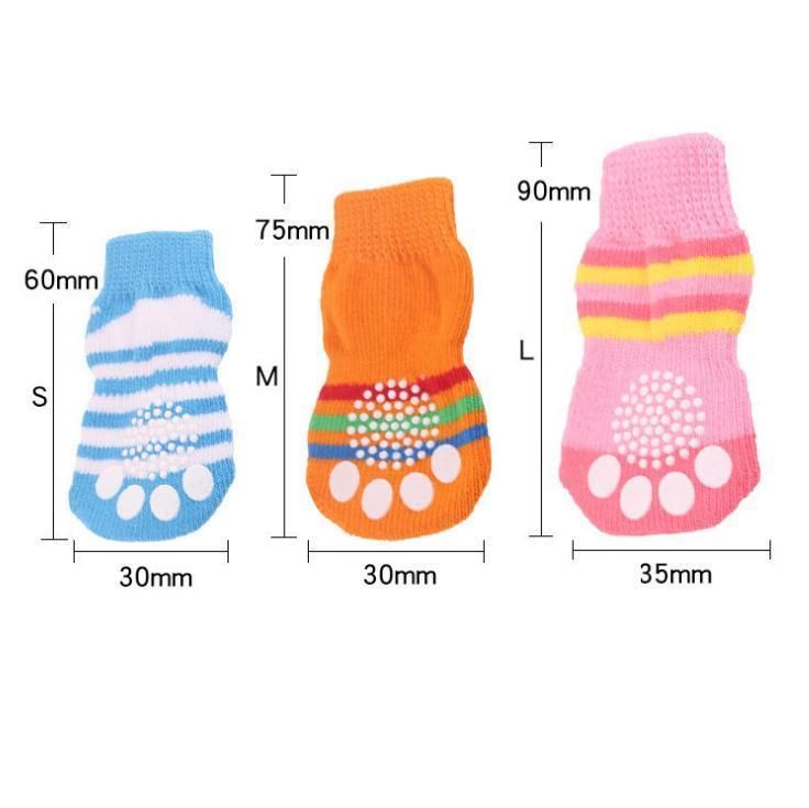 4PCS/Set Anti-Slip Dog Socks Lovely Pet Socks Custom Dog Socks