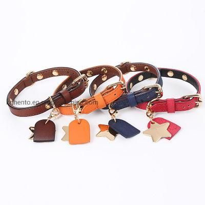 OEM Luxury Soft Padded Real Genuine Leather Dog Collar Best Full Grain Heavy Duty Dog Collar Durable Strong Adjustable Collar