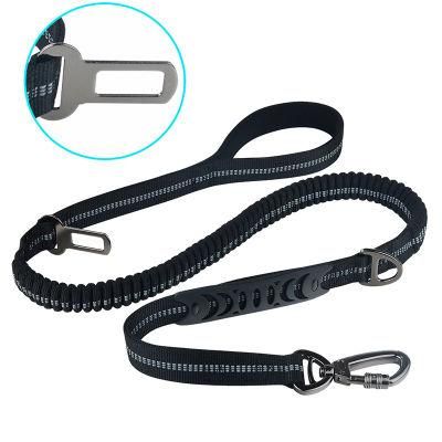 New Dog Car Safety Belt Black Reflective Pet Leash