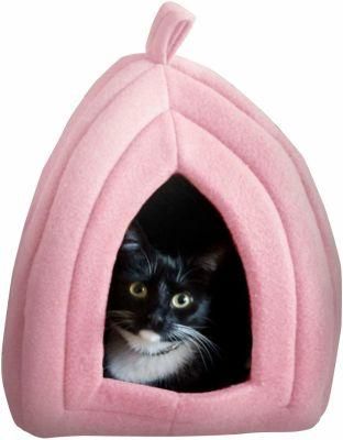 Soft Plush Fabric Kitty House Pet Tent with Removable Insert Mat