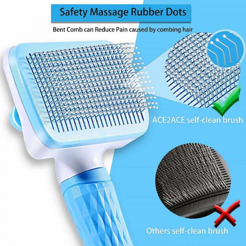 Self Cleaning Slicker Brush for Shedding Dog Cat Grooming Comb