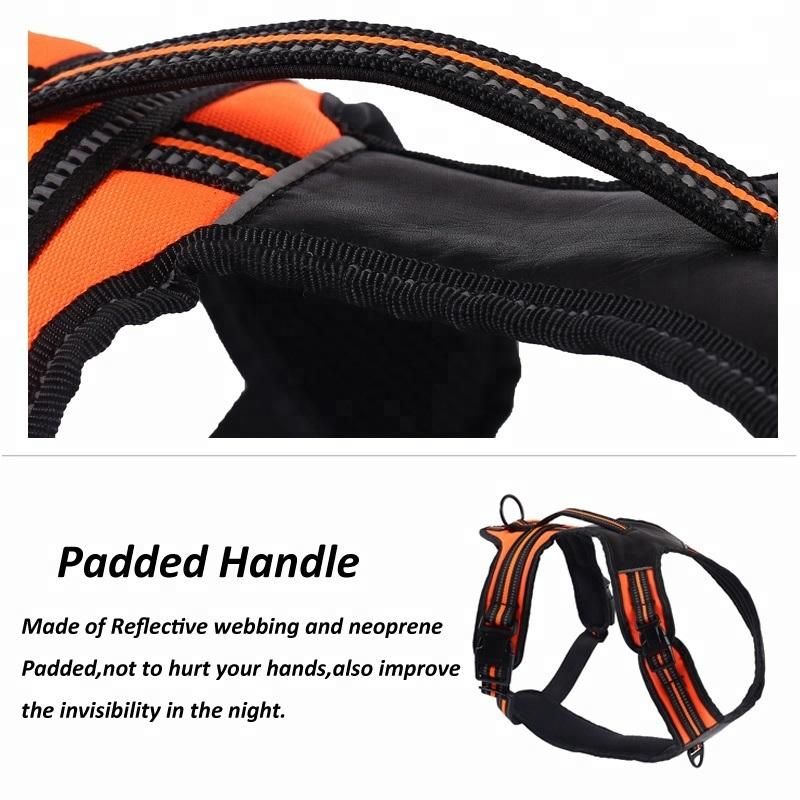 Custom Logo Adjustable Reflective Breathable Mesh Padded Nylon Dog Harness