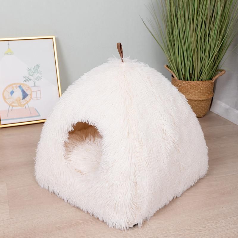 Cute Cat Bed Warm Pet Cozy Kitten Lounger Cushion Cat House Tent Very Soft Small Dog Bed for Washable