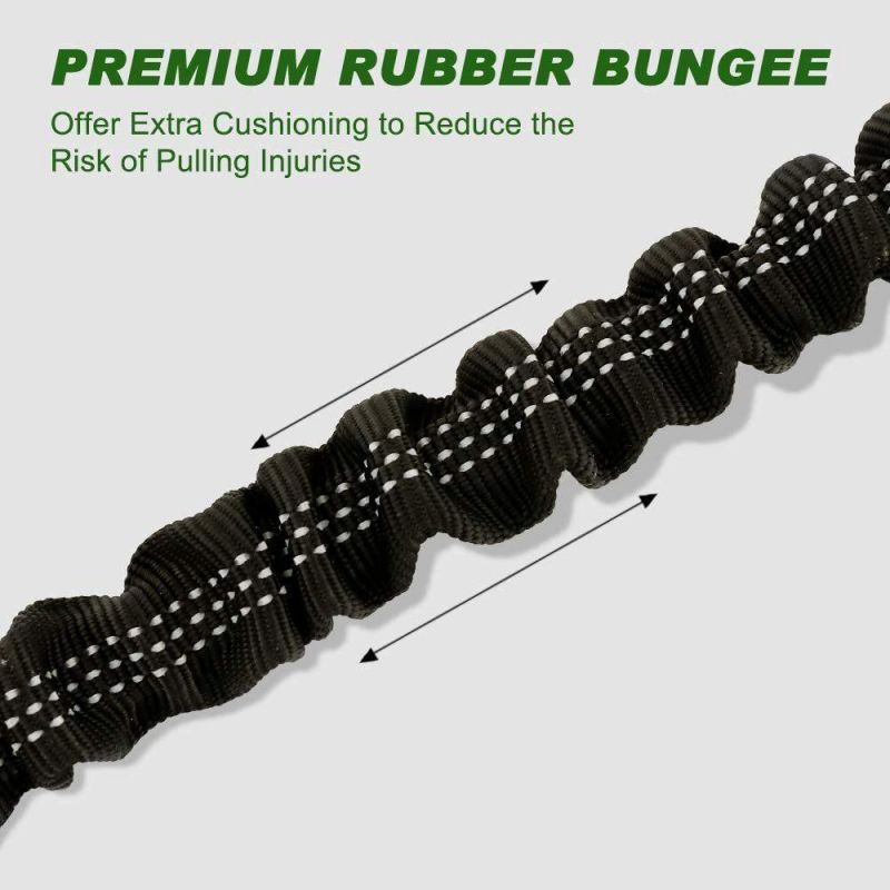 Tactical Bungee Dog Leash, Elastic Rope Lead with 2 Padded Traffic Control Handles