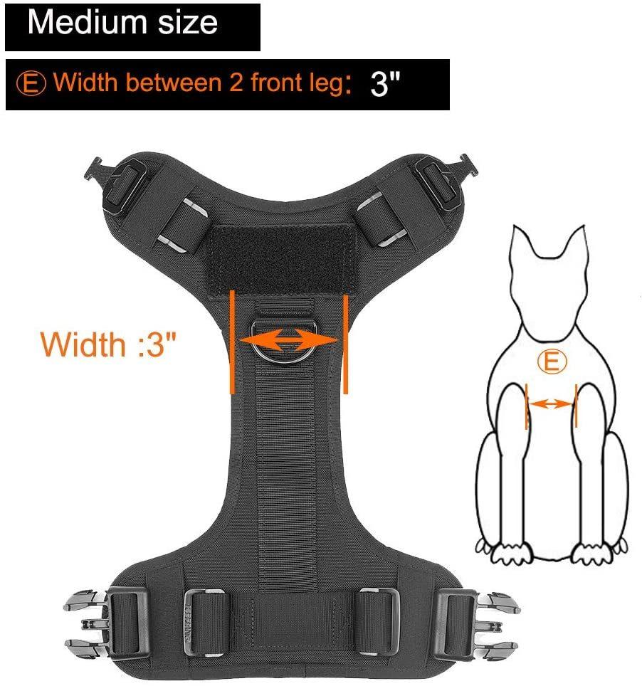 Dog Molle Vest with Handle No Pulling Front Leash Clip