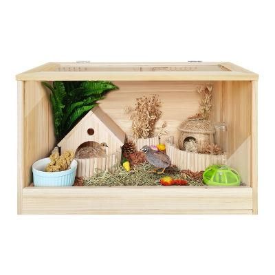 Wooden Feeder Outdoor Garden Hamster Feeder Nut Corn Squirrel Picnic House Wooden Bird Feeder