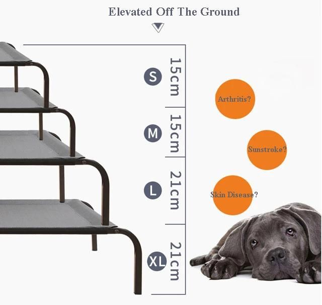 Elevated Pet Cot Indoor Outdoor Camping Steel Frame Bed
