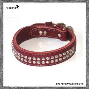 Steel Ball Studded Cow Leather Dog Collar (SPC7166)