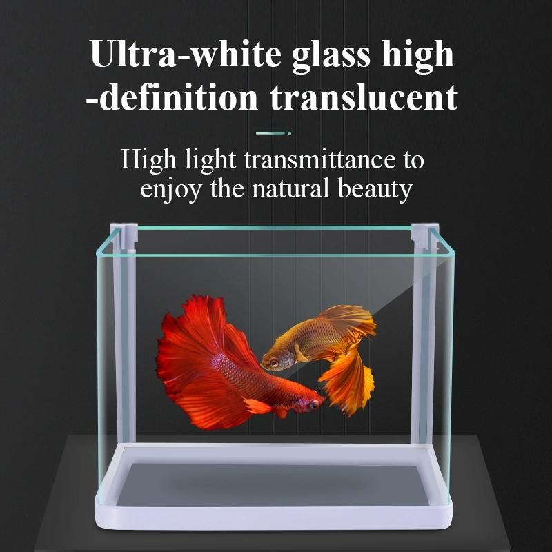 Yee Super White Desktop Landscaping Small Fish Tank Mini Aquarium