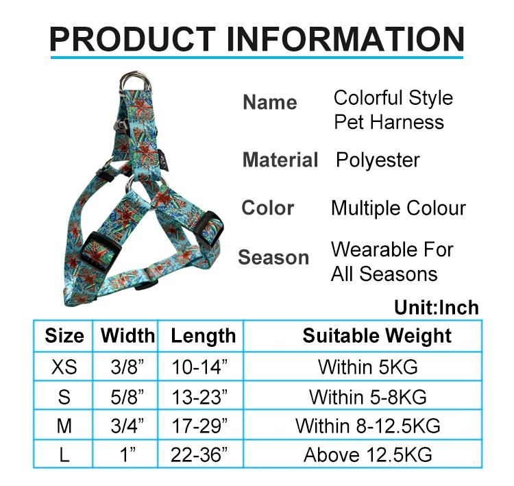 High Quality Low Price Custom Logo Reflective Dog Harness Nylon Pets Puppy Lead Leash Dog Harness