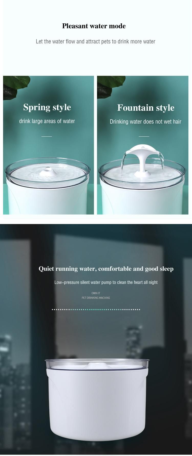 Cat Water Fountain Ultra-Quiet Cat Water Dispenser Auto Power-off Pump, Intelligent Pet Water Fountain