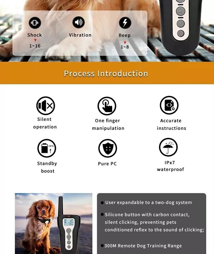 Electric Operated Dog Shock Collar Dog Shock Rechargeable Remote Dog Training Collar
