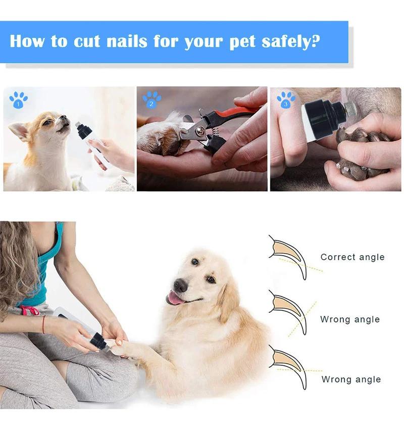 Electric Dog Nail Clippers Pet Paws Nail Grooming Trimmer Tools