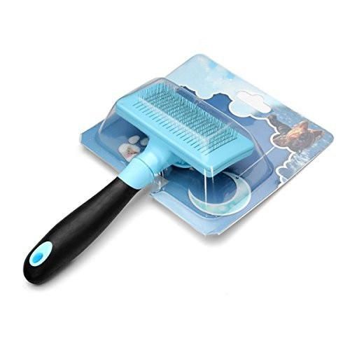 Slicker Brush for Dogs & Cats Professional Self Cleaning Pet Comb for Shedding Medium, Long Hair, Thick and Fluffy Coats