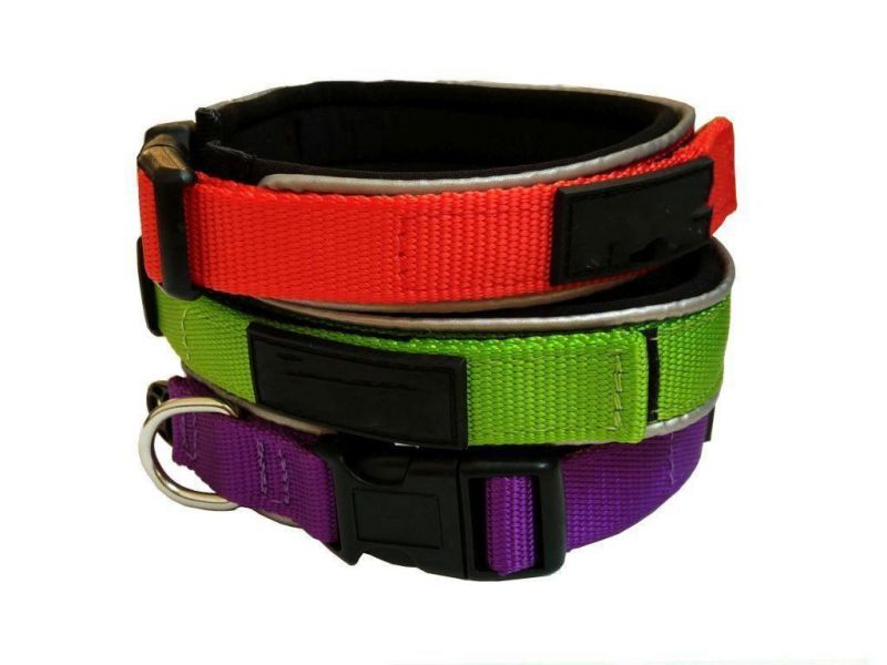 Highly Reflective Padded Polyester and Neoprene Dog Collars