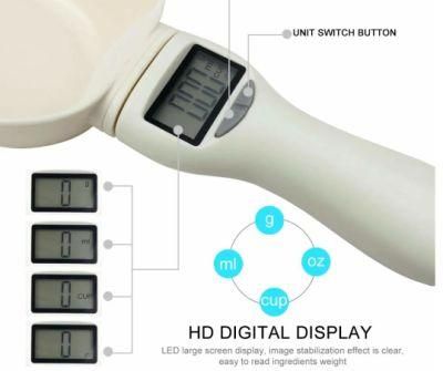Precise Measuring Scale Scoop with LED Display and Unit Conversion Suit for Pets Food and Kitchen Baking Cooking