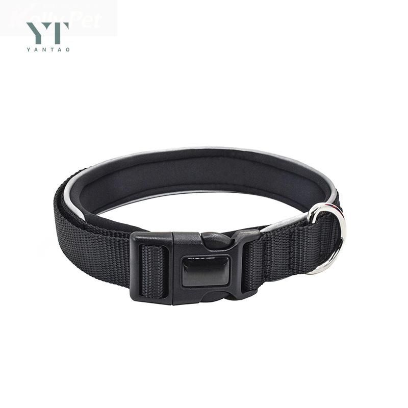 Manufacturer Custom Soft Neoprene Padded Adjustable Reflective Lock Nylon Dog Training Collar with 6 Colors