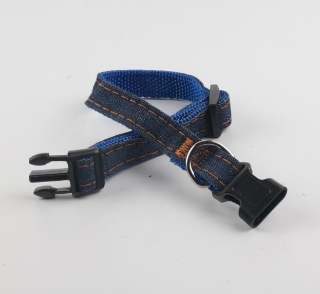 W1.5cm OEM Custom PP/Jean Material Webbing Pet Dog Collar