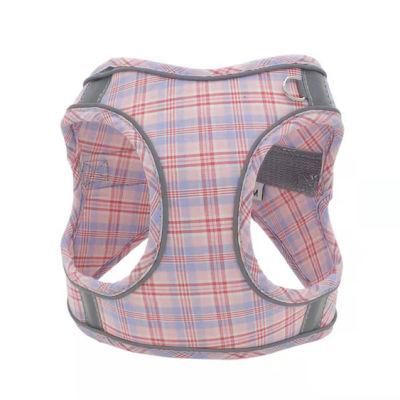 Pet Vest Harness with Reflective Tape Popular Plaid Dog Harness