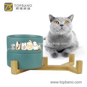 Wholesale Promotional Gift Custom Food Water Bowl Pet Feeder Ceramic Cat Dog Feeding Bowl