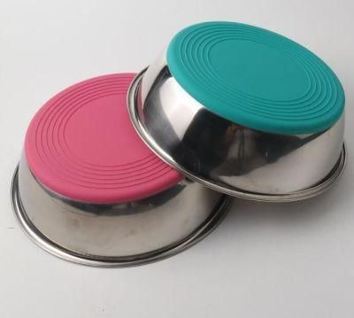 12oz to 32oz Hotest OEM Metal Stainless Steel Pet Food Dish with Silicon Pad