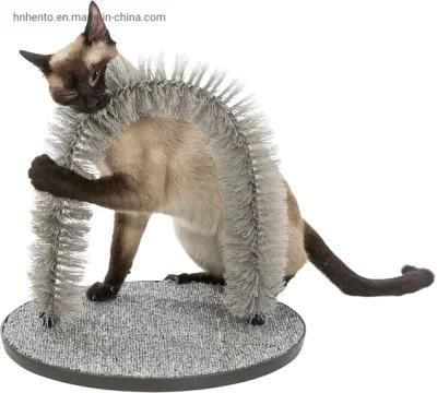 Cat Massager and Self Grooming Arch Bristle Ring Brush Carpet Base Scratcher Cat Self Groomer