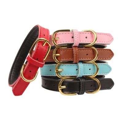 Fashion Design High Quality PU Leather Colorful Adjustable Dog Collar