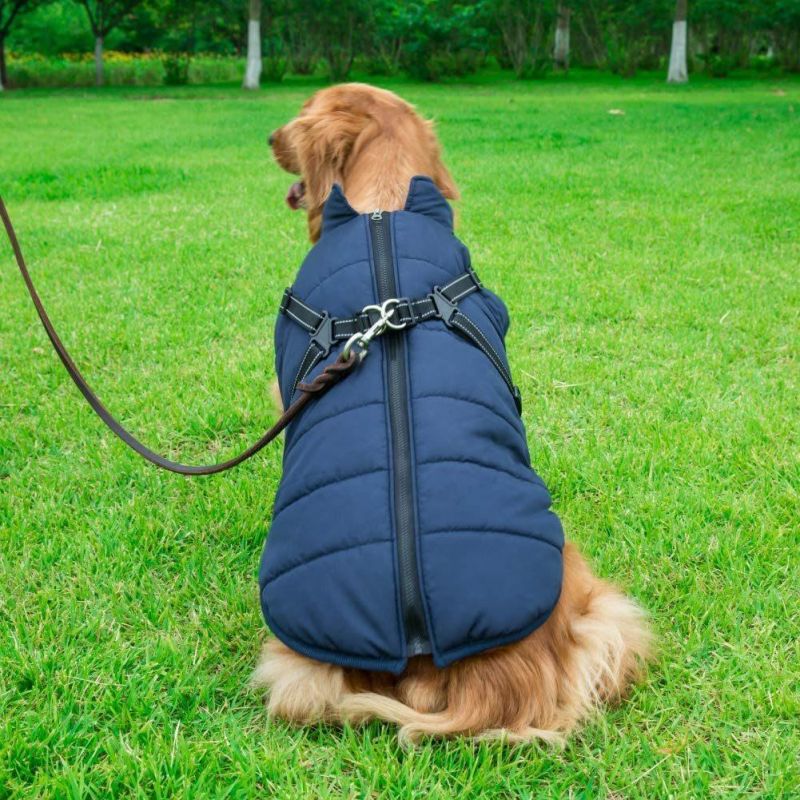 Zipper Dog Jacket Puppy Coat Small Dog Clothes Dog Coat with Reflective Harness