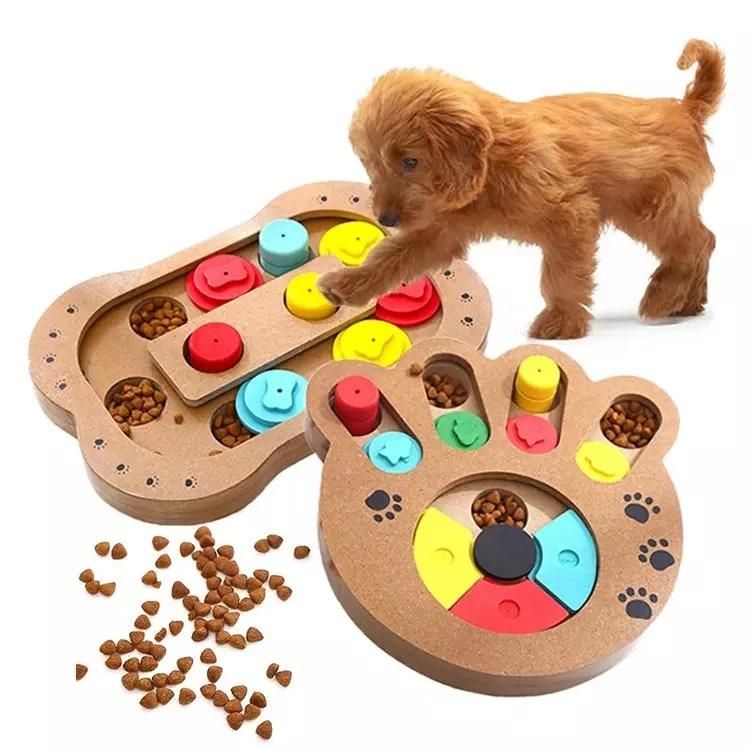 Smart Dog Wooden Training Feeder Puzzle Interactive Toy