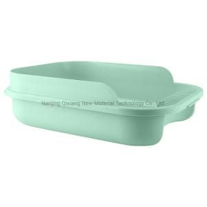 Semi Enclosed One-Piece Cat Litter Tray Green