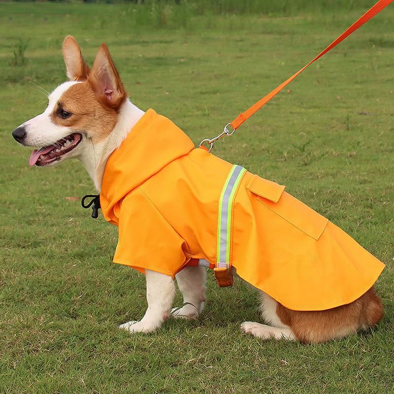 Petstar Wholesale Custom Comfortable Large Pet Clothes Hoodie Safe Reflective Waterproof Pet Dog Raincoat