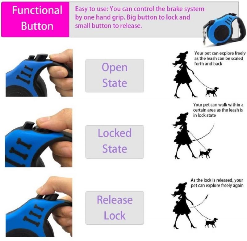 Pet Accessories Dog Traction Rope Retractable Leash