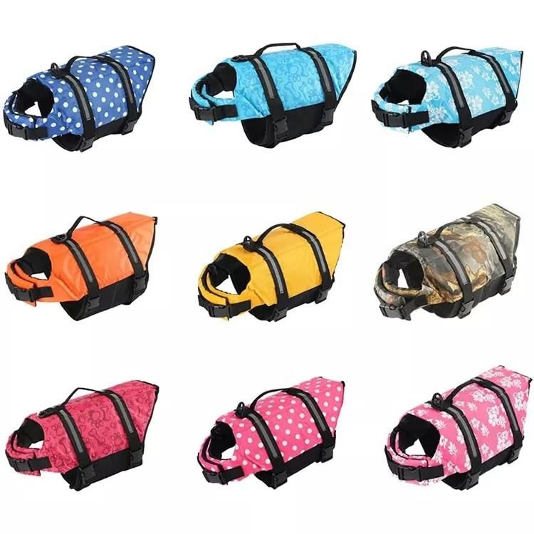 Dog Life Jackets Reflective Adjustable Preserver Vest for Swimming