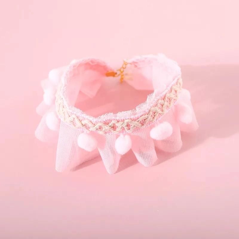 Wholesaler Pet Accessories Sweet Princess Lace Bib Cute Dog Cat Necklace Collar Decoration